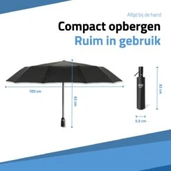 GOAT Outdoor® Stormparaplu - Paraplu - Opvouwbaar - Windproof Tot 100kmp/u - ⌀ 105 Cm - Paraplu - Zwart -Bo Camp Goedkope Winkel 1200x1200 925