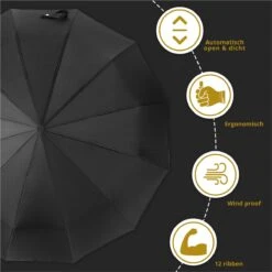 Stormparaplu Opvouwbaar - Paraplu - Automatische Stormparaplu - Tot 110km P/u Windproof - 12 Ribben 9 Stormparaplu Opvouwbaar - Paraplu - Automatische Stormparaplu - Tot 110km P/u Windproof - 12 Ribben -Bo Camp Goedkope Winkel 1200x1200 936