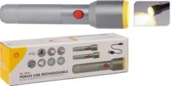 Shell Zaklamp - Oplaadbaar - Met USB - 3 Standen - LED Zaklamp - 500lm - IP55 Waterdicht