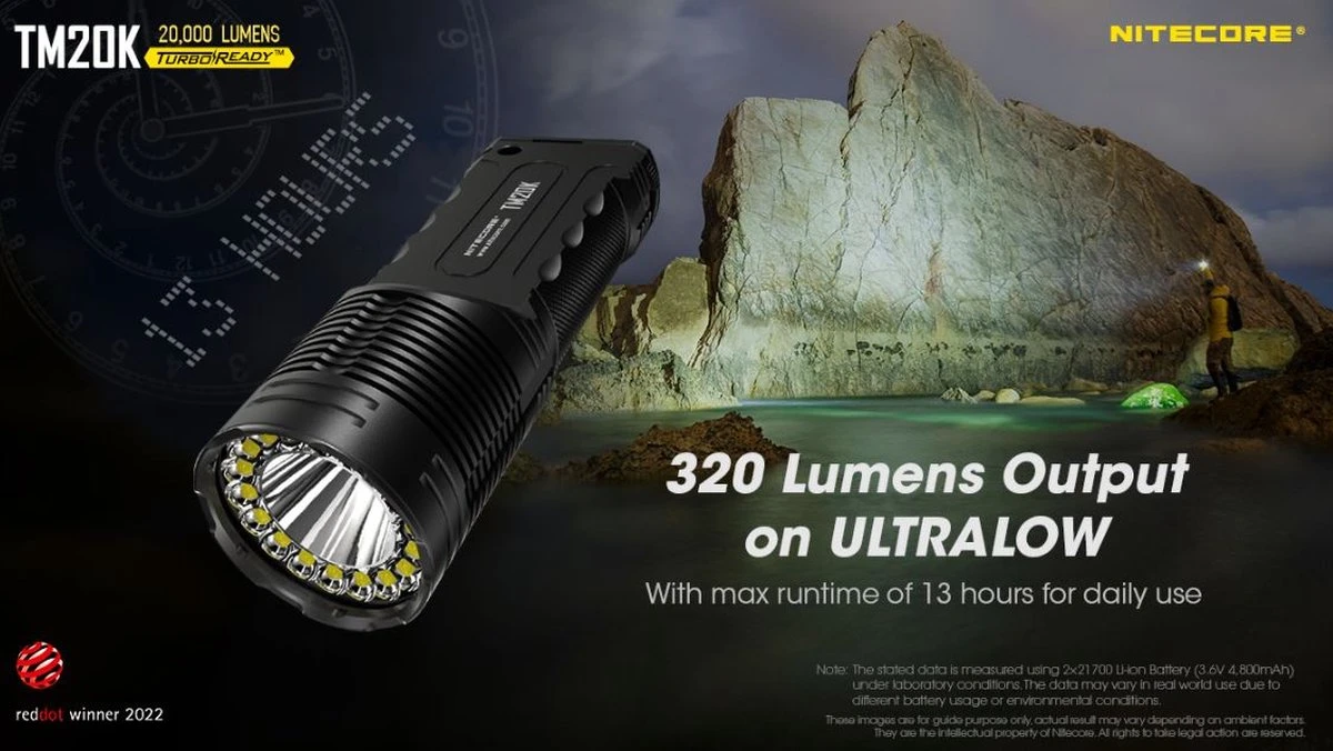 Nitecore TM20K 20,000 Lumen - Tactische Zaklamp - Oplaadbaar - Zoeklamp 4 Nitecore TM20K 20,000 Lumen - Tactische Zaklamp - Oplaadbaar - Zoeklamp - Afbeelding 4