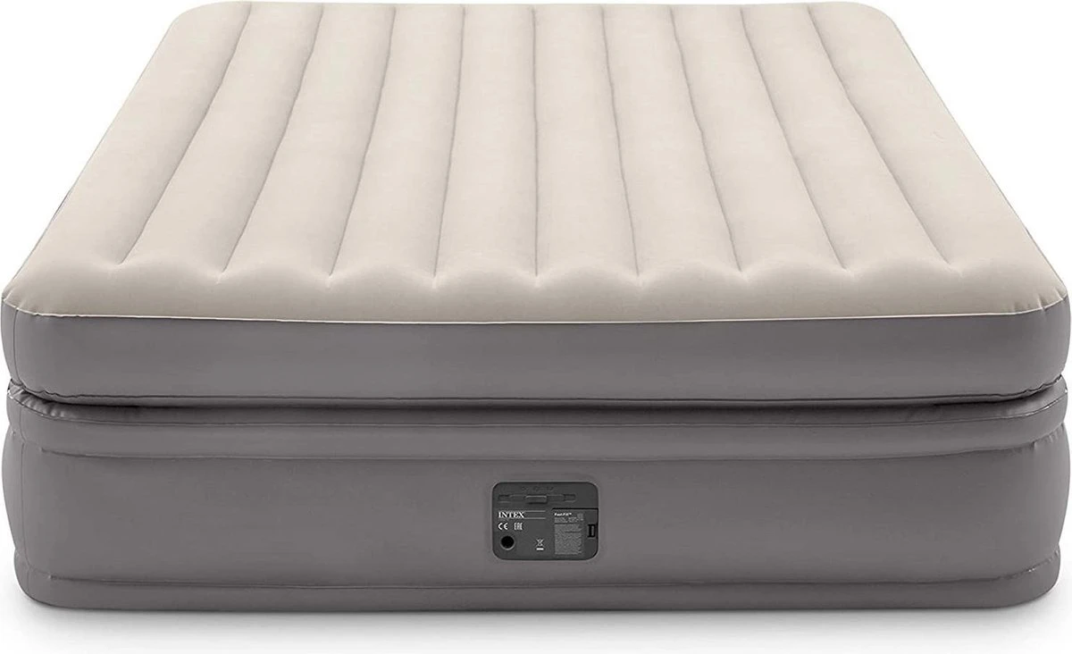 Intex Prime Comfort - Luchtbed - 2-Persoons - 152x203x51 Cm (BxLxH) - Grijs - Met Ingebouwde Motorpomp 2 Intex Prime Comfort - Luchtbed - 2-Persoons - 152x203x51 Cm (BxLxH) - Grijs - Met Ingebouwde Motorpomp - Afbeelding 2