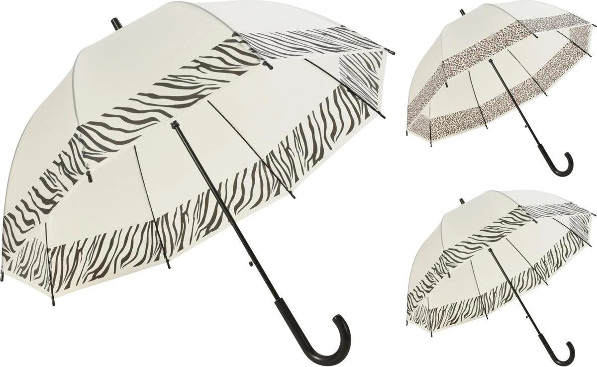 Merkloos Paraplu Transparant Koepel Panterprint 1 Merkloos Paraplu Transparant Koepel Panterprint
