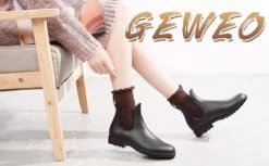 Geweo Regenlaarzen - Wellington Chelsea Laarzen - Kerstmis - Kerstfeest - Christmas Gift - Kort Boots - Waterdichte - Dames - Zwart - Maat 37 -Bo Camp Goedkope Winkel 1200x742 3