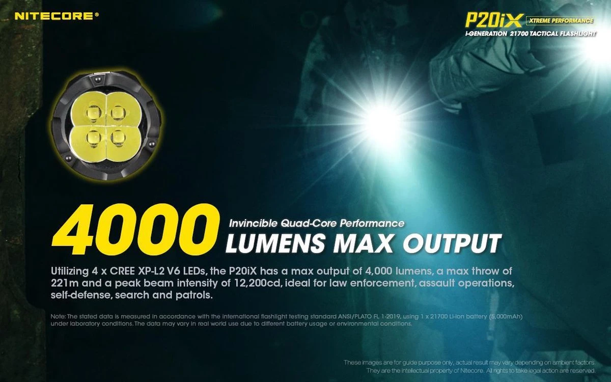Nitecore P20iX Tactische Zaklamp Oplaadbaar 5 Nitecore P20iX Tactische Zaklamp Oplaadbaar - Afbeelding 5