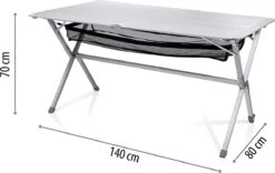 Campart Campingtafel XL TA-0806 - Opvouwbaar, Lichtgewicht En Met Verstelbare Poten - Kampeertafel Inklapbaar Inclusief Opbergtas - 140 X 80 X 70 Cm - Wit -Bo Camp Goedkope Winkel 1200x756 2