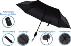 Automatische Stormparaplu - Paraplu – Automatisch, Opvouwbaar & Windproof Tot 70 - 80 Km P/u - Ø 95 Cm - 7 Panelen - Dubbele Laag - Zwart -Bo Camp Goedkope Winkel 1200x786 1