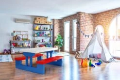 Merkloos Kinder Picknicktafel Met Parasol - Blauw -Bo Camp Goedkope Winkel 1200x800 9