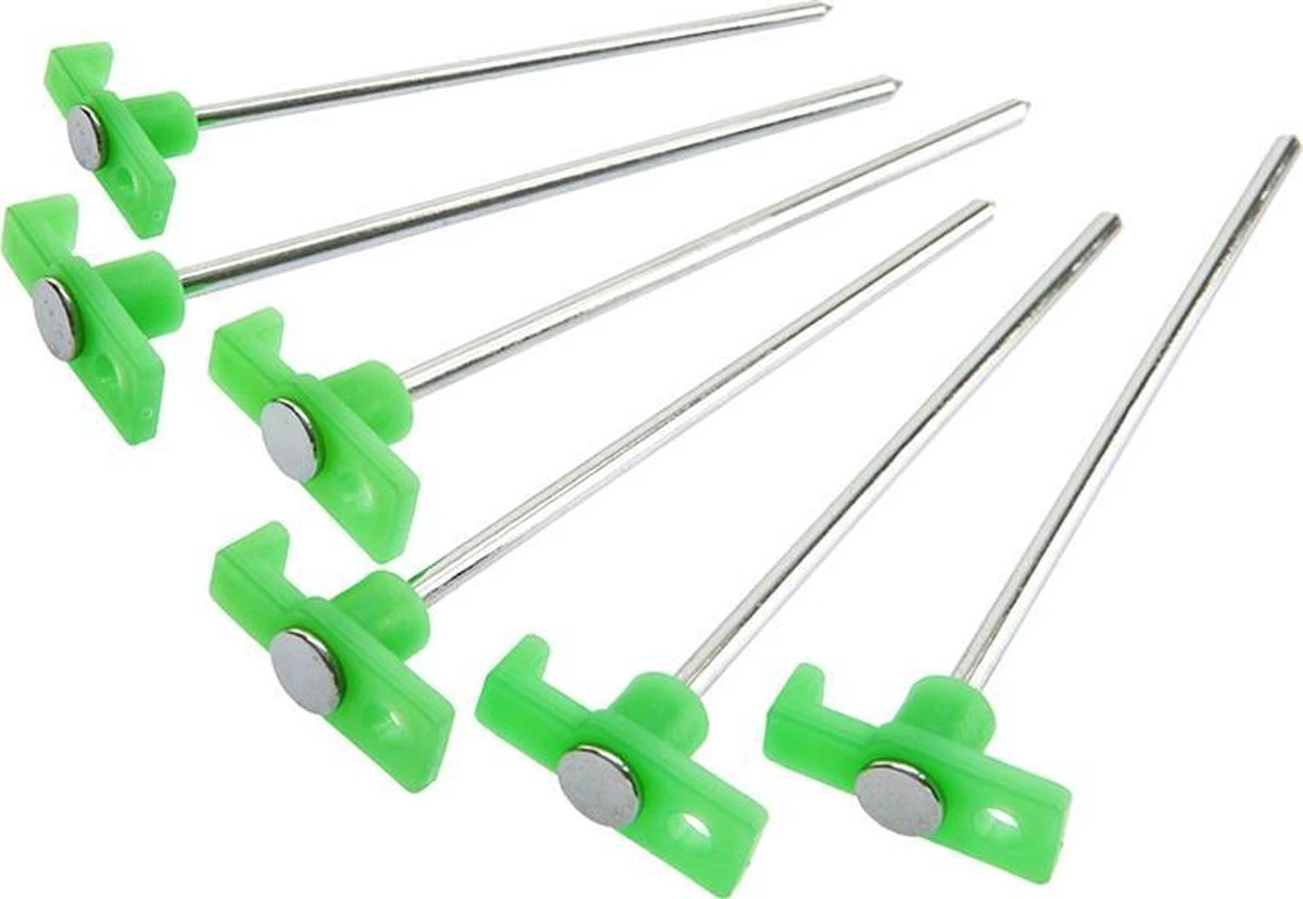 TEC Tentharing 24cm Met Kunststof Haak Glow-in-the-dark Set Van 6 Stuks 1 TEC Tentharing 24cm Met Kunststof Haak Glow-in-the-dark Set Van 6 Stuks