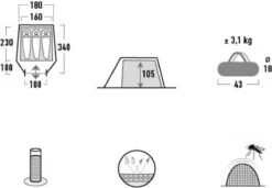 High Peak Lichtgewicht Tunneltent Kite 3 LW, Trekking Tent 3 Personen, 3,1 Kg, Aluminium Stokken, 3000 Mm Waterdicht, Extra Lang 230 Cm 7 High Peak Lichtgewicht Tunneltent Kite 3 LW, Trekking Tent 3 Personen, 3,1 Kg, Aluminium Stokken, 3000 Mm Waterdicht, Extra Lang 230 Cm -Bo Camp Goedkope Winkel 1200x833 3