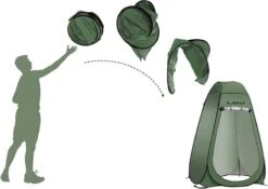 NordFalk Douchetent Pop-up 190 Cm - Camping Douche - Omkleedtent - Incl. Tentharingen En Draagtas - Groen -Bo Camp Goedkope Winkel 1200x848 1