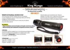 Led Zaklamp - Zeer Fel 2000 Lumen - Inclusief 4 AA Batterijen - King Mungo Zaklampen -Bo Camp Goedkope Winkel 1200x855 5