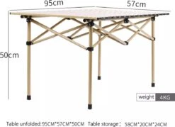Buxibo - Lichtgewicht Vouwbare Campingtafel - Inklapbaar - Vis/Tuin/Picknick Tafel - Kamperen - Met Opberghoes - Aluminium - Grijs -Bo Camp Goedkope Winkel 1200x869