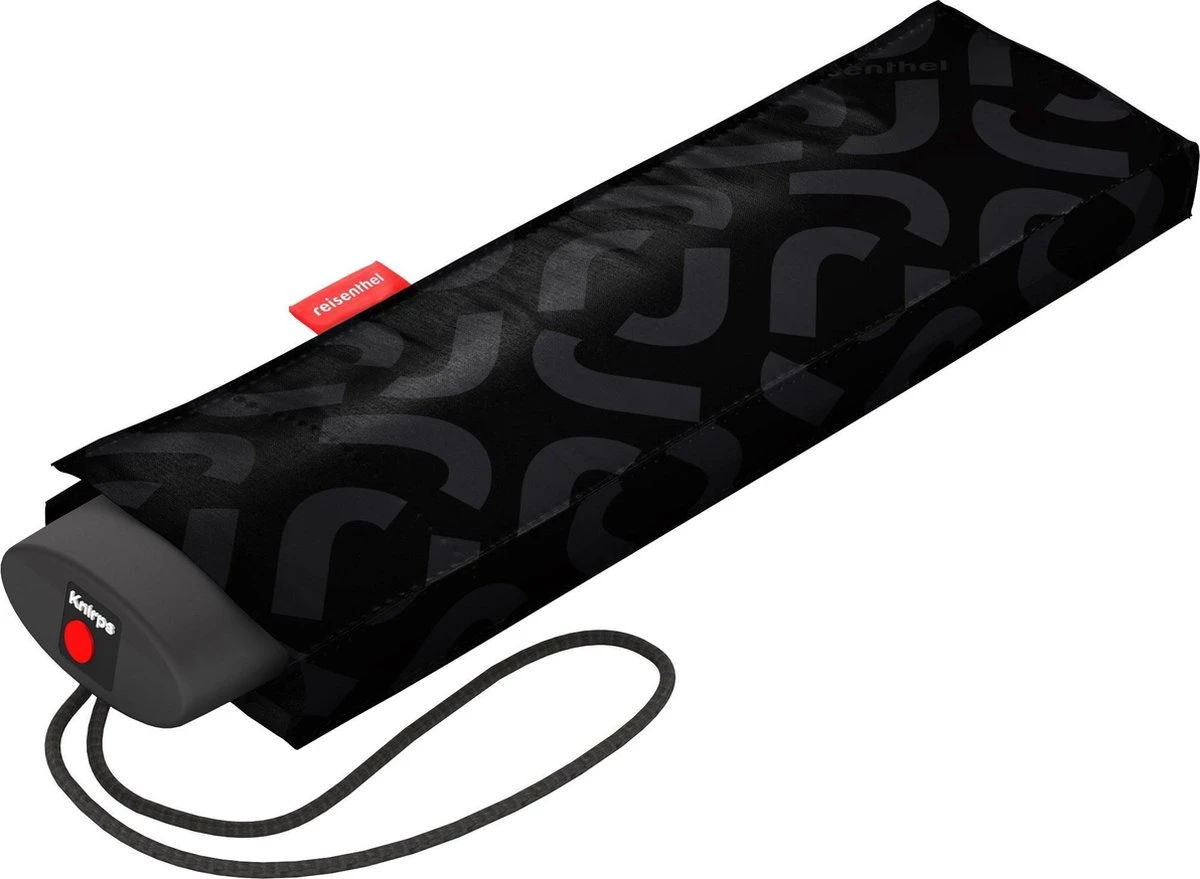 Reisenthel Umbrella Pocket Mini Opvouwbare Mini Paraplu - ø 97 Cm - Signature Black Hotprint Zwart 1 Reisenthel Umbrella Pocket Mini Opvouwbare Mini Paraplu - ø 97 Cm - Signature Black Hotprint Zwart