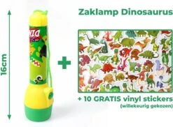Kids Licensing Zaklamp Dino Voor Kinderen | Nachtlamp Dinosaurus LED + 10 Gratis Dino Stickers | Werkt Op 2 AA Batterijen | 16cm | FL03 -Bo Camp Goedkope Winkel 1200x883 3