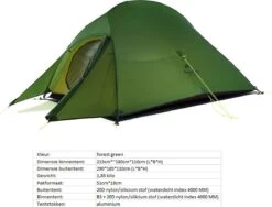 Cloud Up 3 Upgraded - Naturehike® - Tent 3 Persoons - Lichtgewicht Tent - Incl. Grondzeil - 20D 4000MM - Outdoor Kampeertent - Waterdicht - Hiking & Wandelen -Bo Camp Goedkope Winkel 1200x913