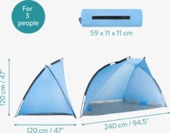 Navaris Windscherm Voor Het Strand - Zon- En Windbescherming Voor Drie Personen - Pop-up Speeltent Met UV- Bescherming - Beach Shelter Met Draagtas 13 Navaris Windscherm Voor Het Strand - Zon- En Windbescherming Voor Drie Personen - Pop-up Speeltent Met UV- Bescherming - Beach Shelter Met Draagtas -Bo Camp Goedkope Winkel 1200x940