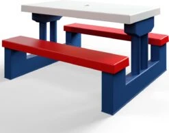 Merkloos Kinder Picknicktafel Met Parasol - Blauw -Bo Camp Goedkope Winkel 1200x944