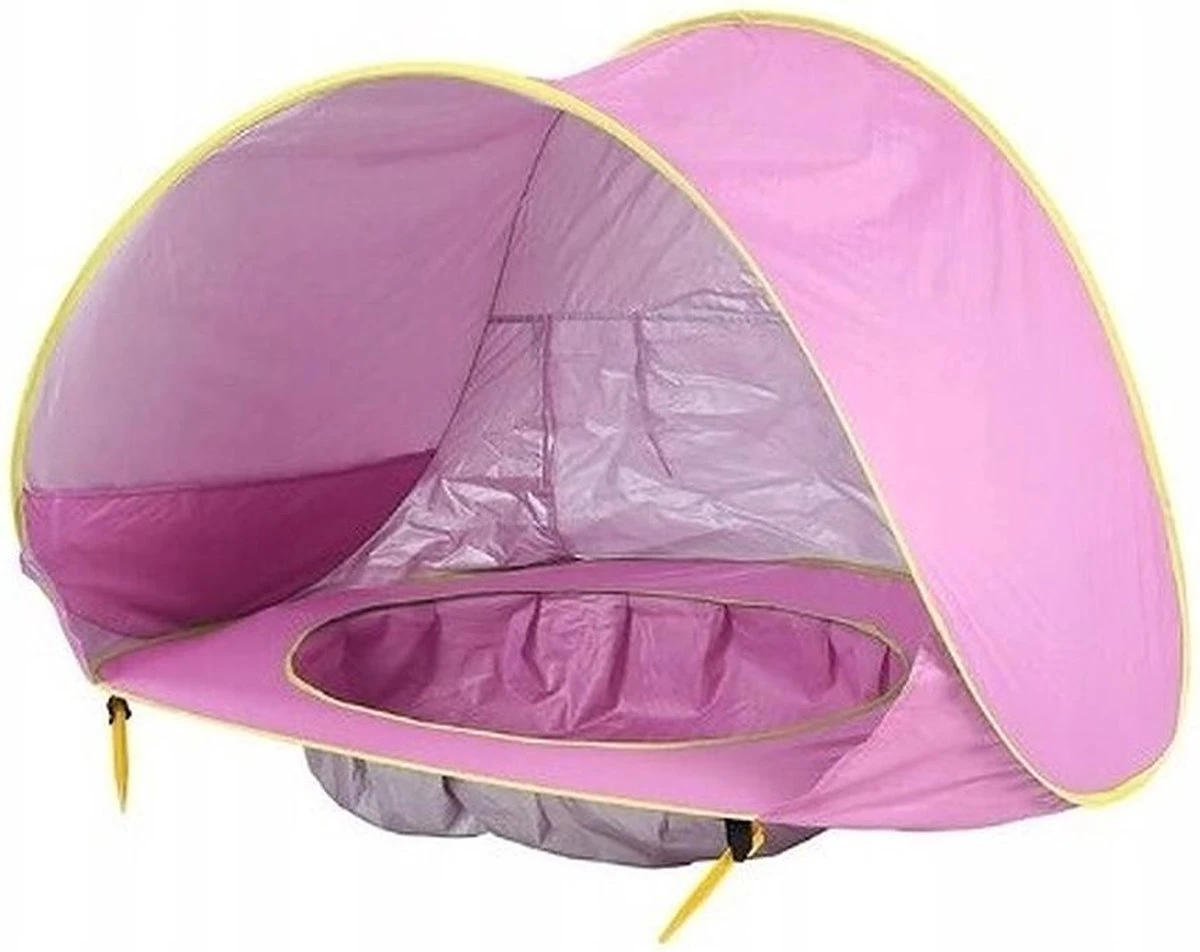 Merkloos Strand Tent Met Zwembad - Roze - UPF 50+ UV Werend - Waterdicht - Pop Up - Baby & Kind 1 Merkloos Strand Tent Met Zwembad - Roze - UPF 50+ UV Werend - Waterdicht - Pop Up - Baby & Kind