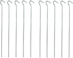 PROPLUS 10x Stuks Grondpennen/tentharingen Metaal Halfrond 30 Cm - Kampeer Artikelen Voor Tent Of Windscherm