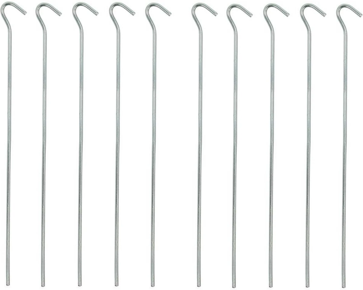 PROPLUS 10x Stuks Grondpennen/tentharingen Metaal Halfrond 30 Cm - Kampeer Artikelen Voor Tent Of Windscherm 1 PROPLUS 10x Stuks Grondpennen/tentharingen Metaal Halfrond 30 Cm - Kampeer Artikelen Voor Tent Of Windscherm