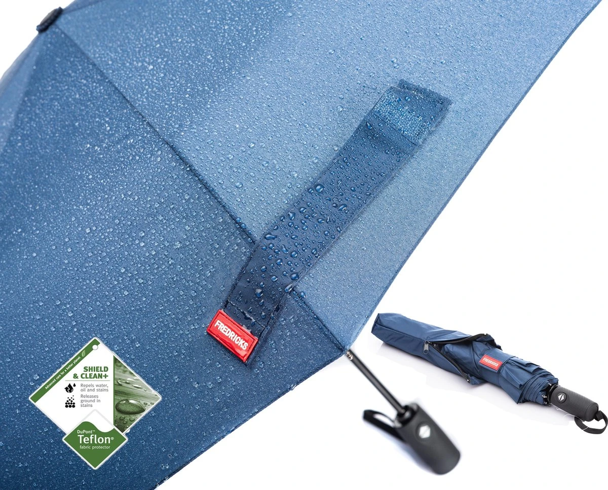 Merkloos Fredricks - Sterke Compacte Opvouwbare Tasformaat Paraplu - Stormbestendig >100 Km/u - Opent En Sluit Automatisch - Ø 97cm - Waterafstotende Teflon Coating - Sneldrogend - Donkerblauw 7 Merkloos Fredricks - Sterke Compacte Opvouwbare Tasformaat Paraplu - Stormbestendig >100 Km/u - Opent En Sluit Automatisch - Ø 97cm - Waterafstotende Teflon Coating - Sneldrogend - Donkerblauw - Afbeelding 7