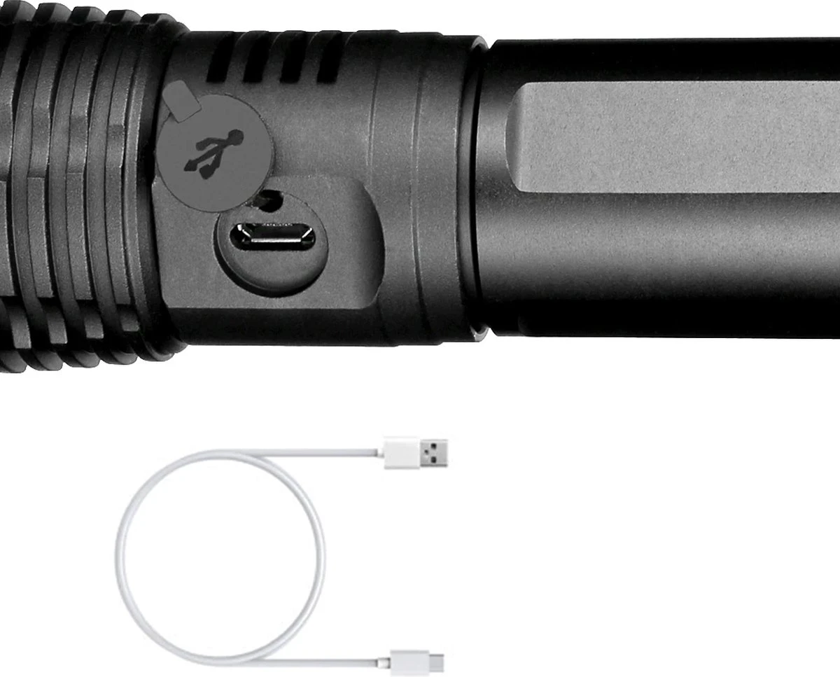 Merkloos Professionele Oplaadbare Led Zaklamp DBW Light XHP50 3200 Lumen 2 Merkloos Professionele Oplaadbare Led Zaklamp DBW Light XHP50 3200 Lumen - Afbeelding 2