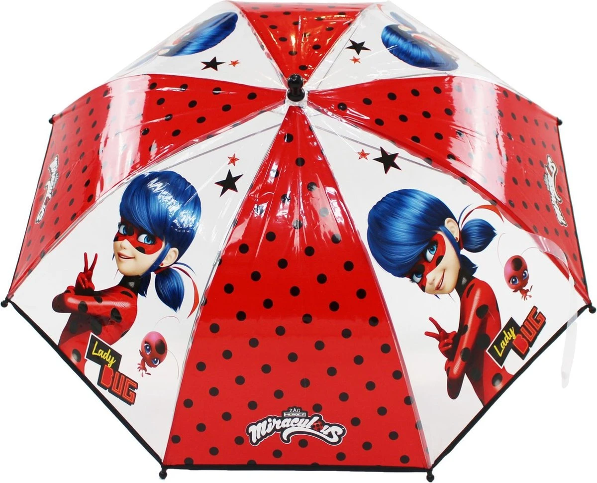 Miraculous Ladybug Rainy Days Paraplu - Rood 2 Miraculous Ladybug Rainy Days Paraplu - Rood - Afbeelding 2
