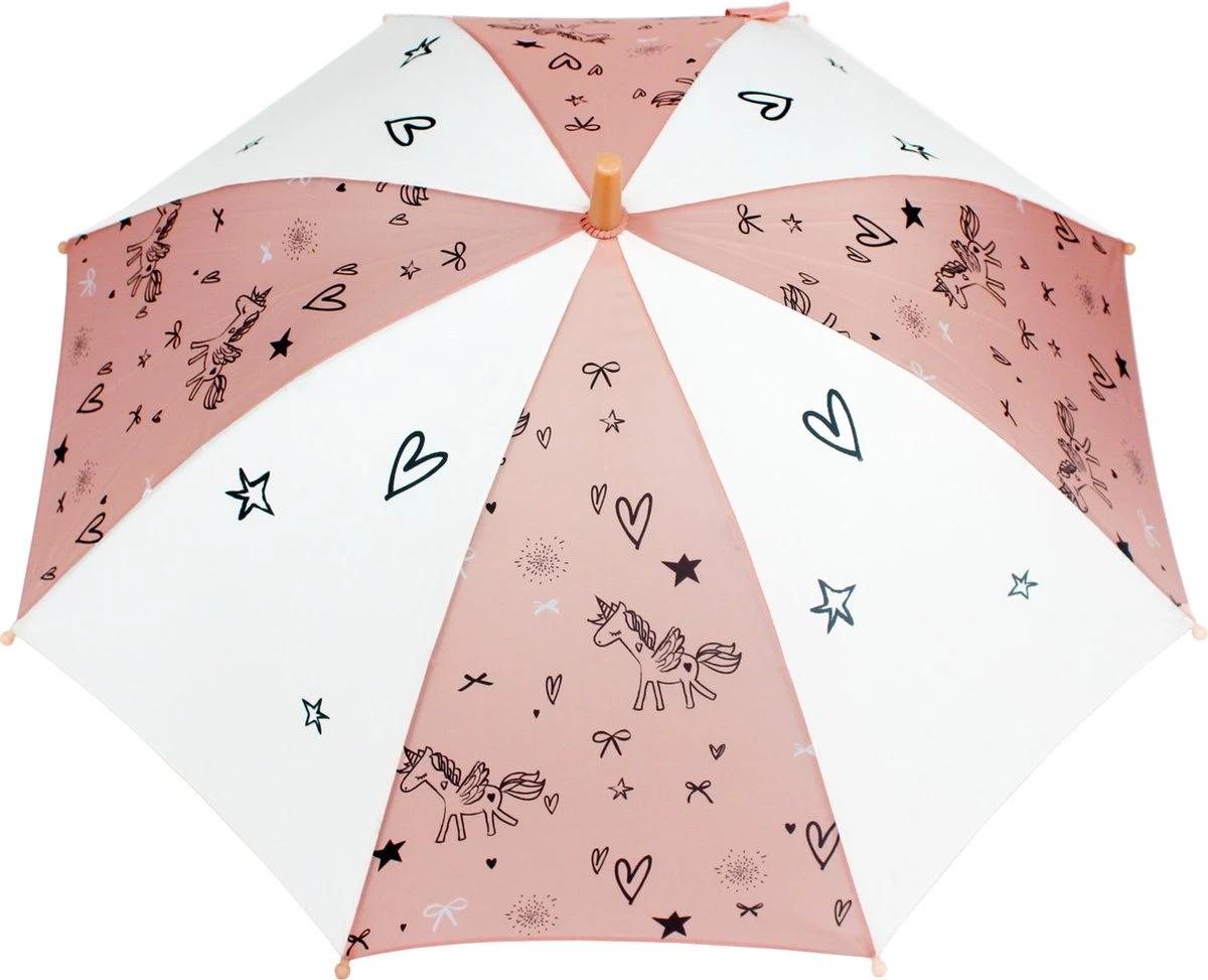 Kidzroom Fearless & Cuddle Paraplu - Peach - Unicorn 3 Kidzroom Fearless & Cuddle Paraplu - Peach - Unicorn - Afbeelding 3