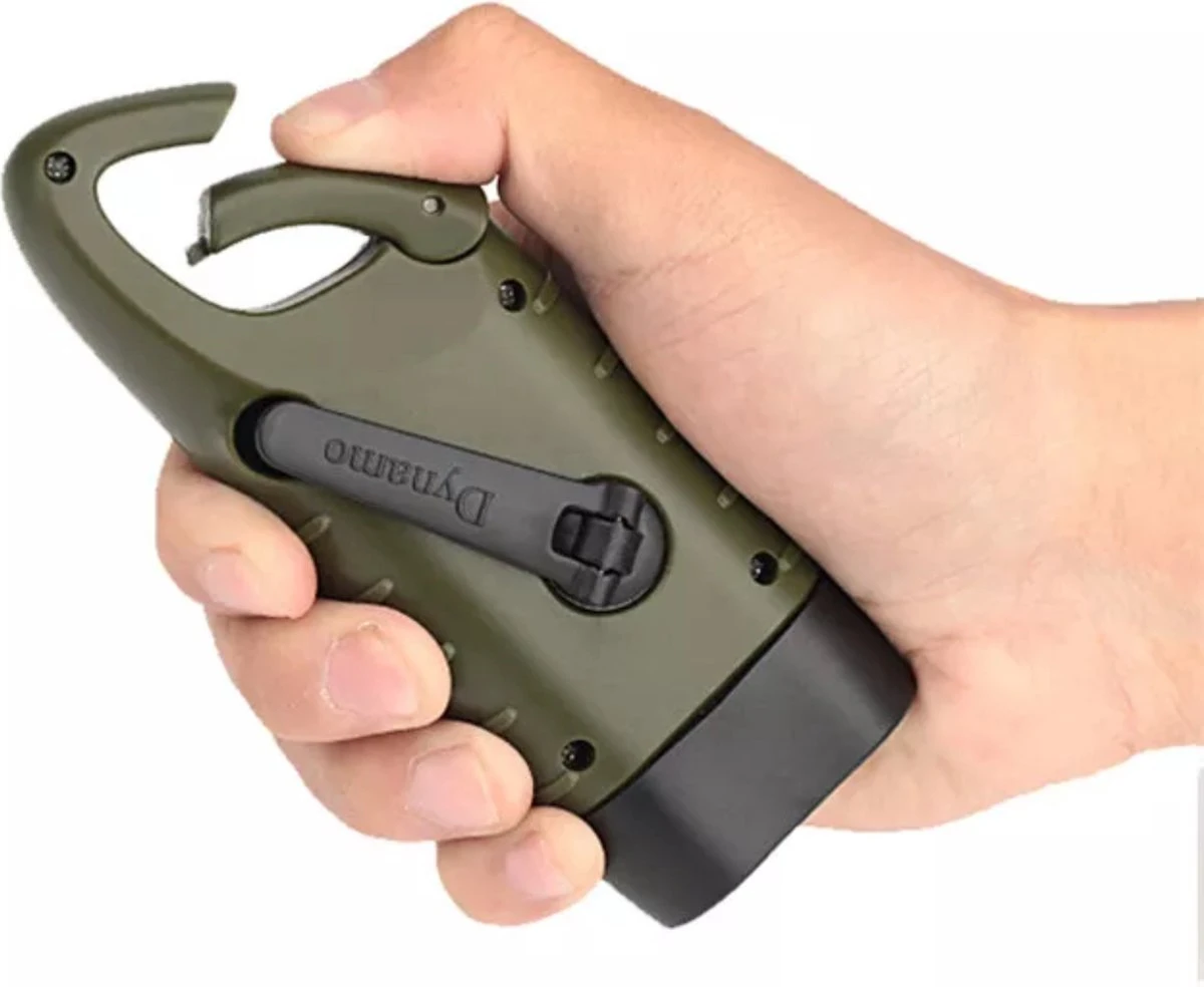 Dynamo En Solar LED Zaklamp Met Clip - Oplaadbare Flashlight - Op Zonne- Energie Gedreven - Met Hand Gedreven Dynamo Oplaad Functie - Handmatig Aangedreven Oplaad Lamp - Geschikt Voor Kamperen, Outdoor Activiteiten, Noodpakket - Groen 4 Dynamo En Solar LED Zaklamp Met Clip - Oplaadbare Flashlight - Op Zonne- Energie Gedreven - Met Hand Gedreven Dynamo Oplaad Functie - Handmatig Aangedreven Oplaad Lamp - Geschikt Voor Kamperen, Outdoor Activiteiten, Noodpakket - Groen - Afbeelding 4