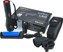 LED Zaklamp - 2000 MAh Oplaadbare Militaire Zaklamp - Zeer Fel - Zwart King Mungo -Bo Camp Goedkope Winkel 1200x995 7