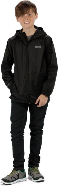 Regatta Pack It III Regenjas Junior Jas - Maat 164 - Unisex - Zwart -Bo Camp Goedkope Winkel 375x1200