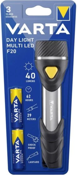 Varta F20 Day Light Multi LED Zaklamp - 40lm - Zwart/Zilver -Bo Camp Goedkope Winkel 529x1200 3