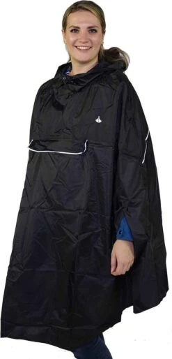 BJØRNSON Haps Regenponcho Fiets Dames & Heren - Fietsponcho - Zwart -Bo Camp Goedkope Winkel 577x1200 2