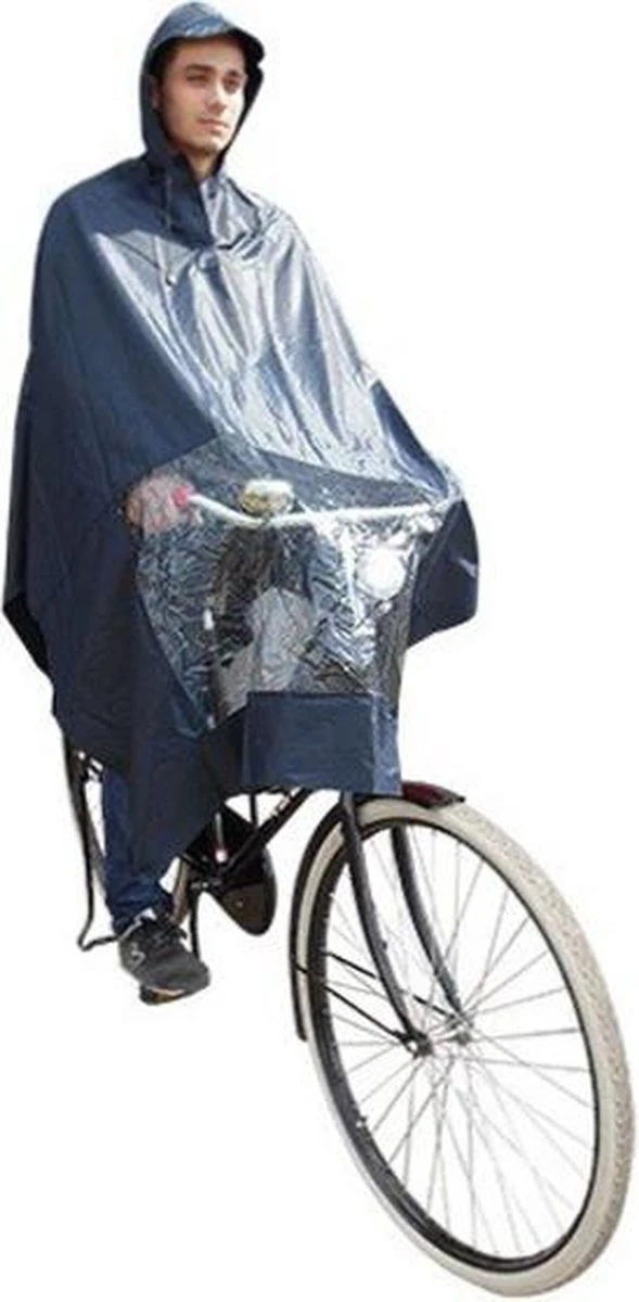 Hooodie Fietsponcho Koplampproof Transparant Unisex - Marine Blauw - One Size 1 Hooodie Fietsponcho Koplampproof Transparant Unisex - Marine Blauw - One Size
