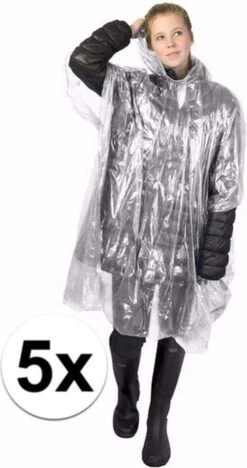 Merkloos 5x Wegwerp Regenponcho Wit - Poncho -Bo Camp Goedkope Winkel 633x1200 2