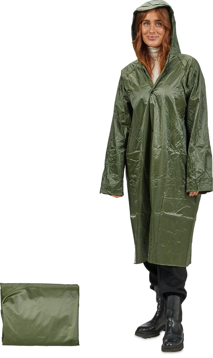 Relaxdays Regenponcho Herbruikbaar - Regenjas Groen - Fietsponcho Lange Mouwen - Festival 1 Relaxdays Regenponcho Herbruikbaar - Regenjas Groen - Fietsponcho Lange Mouwen - Festival