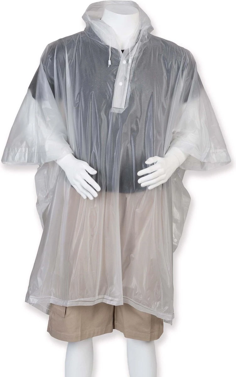 Regencape Poncho Voor Volwassenen Kleur Doorzichtig / In 8 Verschillende Kleuren 1 Regencape Poncho Voor Volwassenen Kleur Doorzichtig / In 8 Verschillende Kleuren