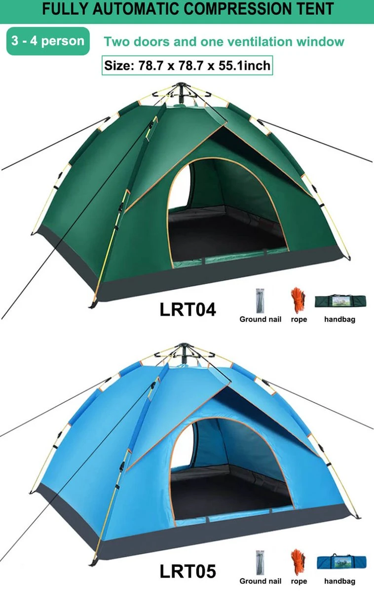 Fish Life Waterdichte Tent - Lichtgewicht Tent - Tent Voor 2-4 Personen - 200*200*140 Cm - Outdoor Camping Tent - Licht Blauw 5 Fish Life Waterdichte Tent - Lichtgewicht Tent - Tent Voor 2-4 Personen - 200*200*140 Cm - Outdoor Camping Tent - Licht Blauw - Afbeelding 5