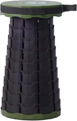 Kampeerkruk - Uitschuifbare Kruk - Military / Groen - Tot 120 Kg - Travel Stool - INCLUSIEF OPBERGZAK - Opvouwbare Campingkruk - Inklapbaar Krukje - Telescopische Kruk - Camping - Outdoor -Bo Camp Goedkope Winkel 770x1200 1