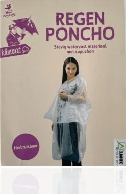3BMT Regen Poncho Herbruikbaar - Stevig, Watervast En Voorzien Van Capuchon