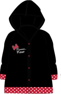 Merkloos Minnie Mouse Kinder Regenjas Zwart Maat 128/134