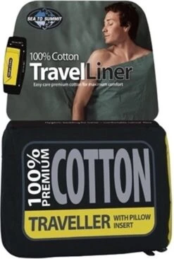 Sea To Summit - Premium Cotton Liner - Lakenzak - Katoen - Oceaan Blauw - Recht Model Lang -Bo Camp Goedkope Winkel 810x1200 1