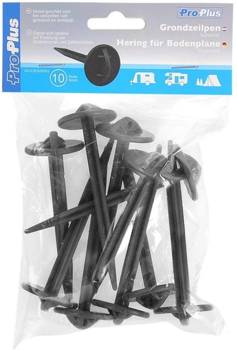 PROPLUS Pro Plus Grondzeilpen - Kunststof - Ø 7.5 X 90 Mm - Zwart - 10 Stuks 3 PROPLUS Pro Plus Grondzeilpen - Kunststof - Ø 7.5 X 90 Mm - Zwart - 10 Stuks - Afbeelding 3