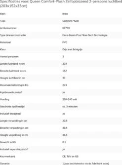 Intex Comfort-plush Full Luchtbed - 2-persoons - 203x152x33 Cm -Bo Camp Goedkope Winkel 888x1200 2