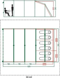 Coleman Vail 6L Tunneltent - Familie Tent - 6-Persoons - Grijs/Groen -Bo Camp Goedkope Winkel 920x1200 2