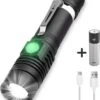 Rebela | Zaklamp Led Oplaadbaar | Flashlight Rechargeable | Waterproof Military Flashlight | Zaklamp 1200 Lumen | Inzoombaar | Oplaadbaar | Inclusief 1 Stuk Oplaadbare Batterij 18650 | Zwart