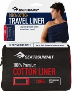 Sea To Summit - Premium Cotton Liner - Lakenzak - Katoen - Oceaan Blauw - Recht Model Lang -Bo Camp Goedkope Winkel 952x1200 1