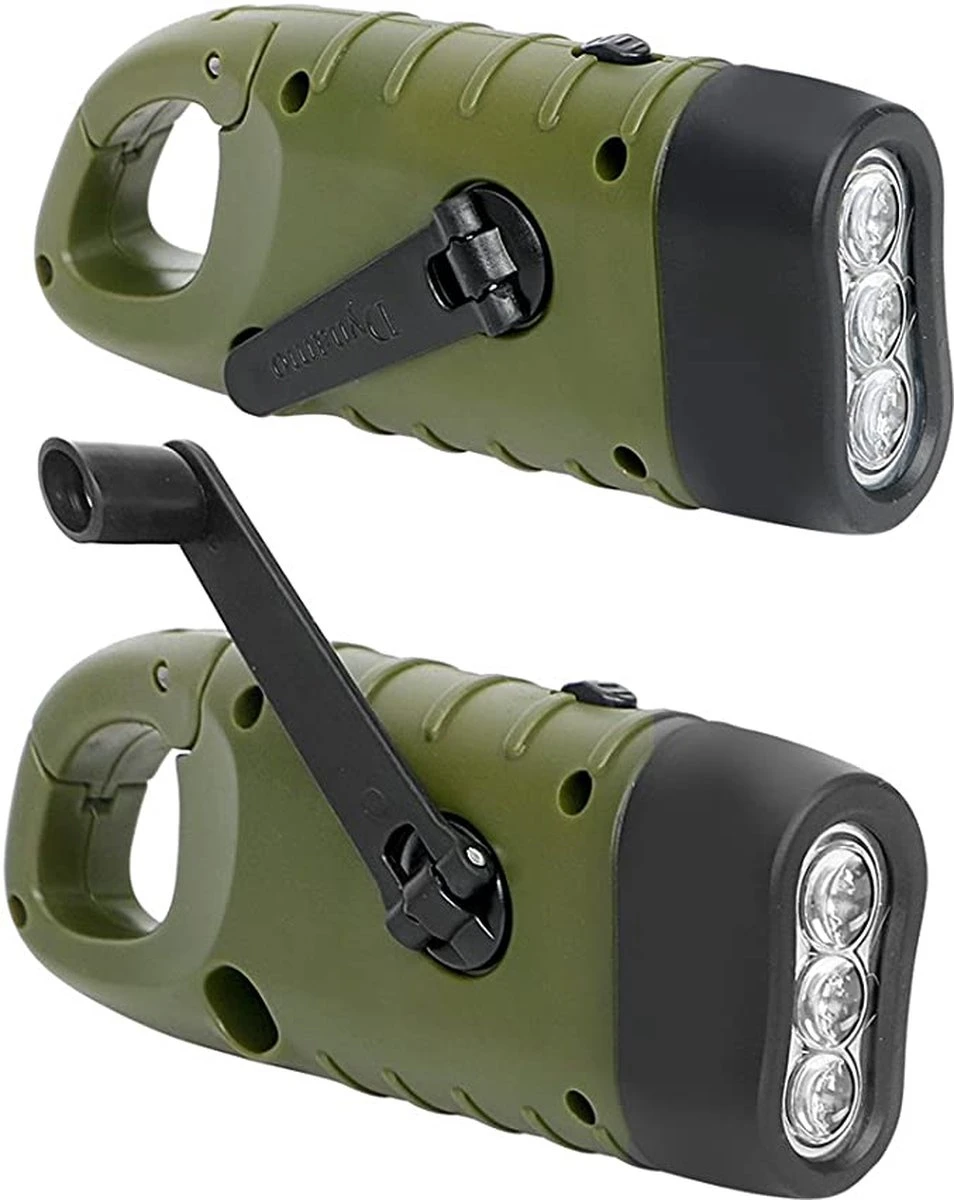 Dynamo En Solar LED Zaklamp Met Clip - Oplaadbare Flashlight - Op Zonne- Energie Gedreven - Met Hand Gedreven Dynamo Oplaad Functie - Handmatig Aangedreven Oplaad Lamp - Geschikt Voor Kamperen, Outdoor Activiteiten, Noodpakket - Groen 2 Dynamo En Solar LED Zaklamp Met Clip - Oplaadbare Flashlight - Op Zonne- Energie Gedreven - Met Hand Gedreven Dynamo Oplaad Functie - Handmatig Aangedreven Oplaad Lamp - Geschikt Voor Kamperen, Outdoor Activiteiten, Noodpakket - Groen - Afbeelding 2