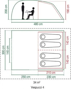 Coleman Vespucci 4 Tunneltent - Familietent - 4-Persoons - Groen 11 Coleman Vespucci 4 Tunneltent - Familietent - 4-Persoons - Groen -Bo Camp Goedkope Winkel 961x1200