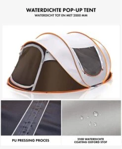 Fly Lab Luxe Pop Up Tent - Kampeer Tent - Grijs/Oranje - 4 Persoons 14 Fly Lab Luxe Pop Up Tent - Kampeer Tent - Grijs/Oranje - 4 Persoons -Bo Camp Goedkope Winkel 989x1200 2